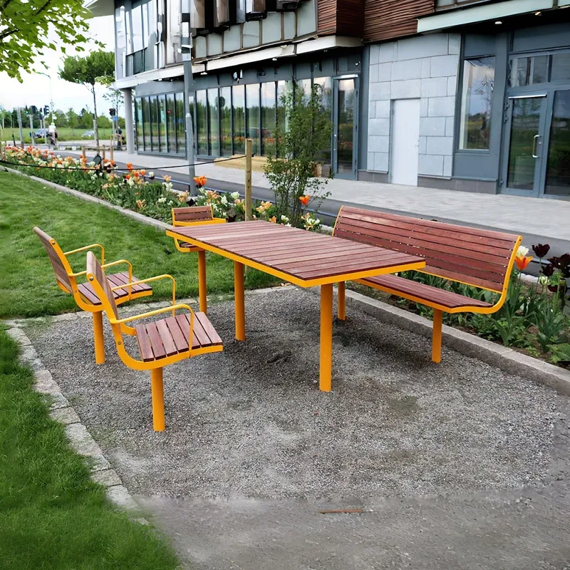 Outdoor Furniture Yellow - 야외 공원 테이블 및 의자 세트