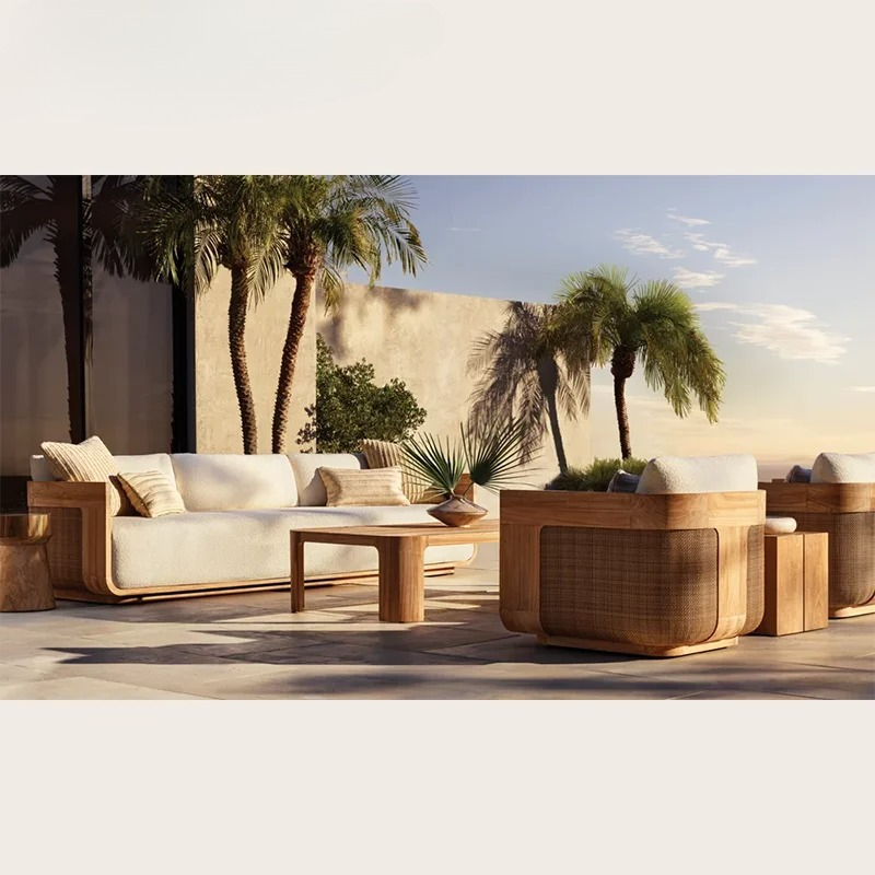 Outdoor Furniture Luxury - 야외 티크 소파 세트 정원 가구