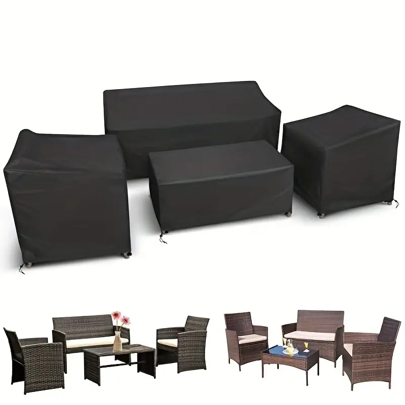 Outdoor Furniture Recliner Set - 4개/세트 파티오 가구 커버, 헤비 듀티