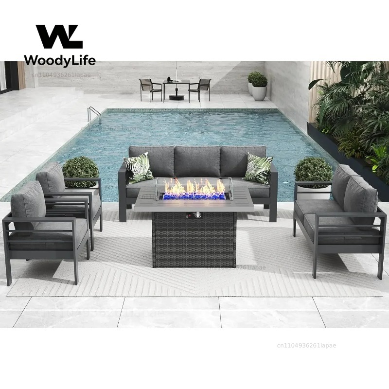 Outdoor Furniture Fire Table - L5 모던 알루미늄 파티오 가구 세트