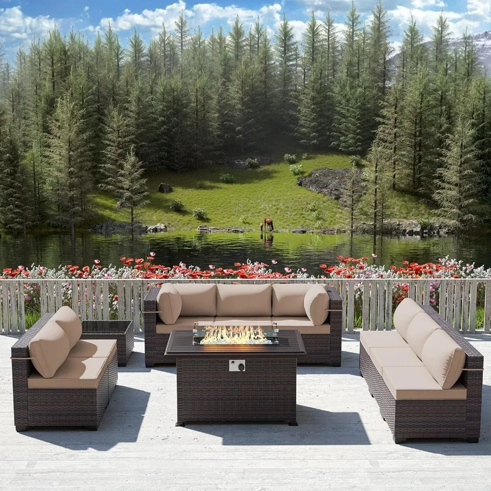 Outdoor Furniture Fire Table - -프로판 화덕 테이블이 포함된 파티오 가구