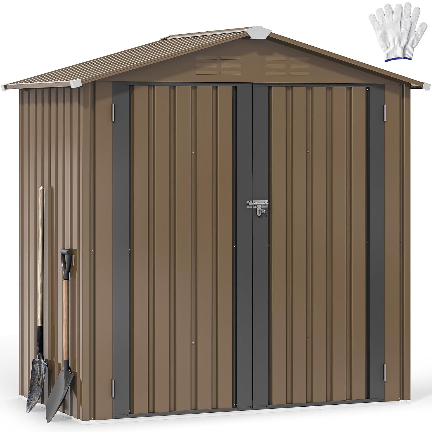 Outdoor Furniture Waterproof - 6x4피트 금속 야외 보관함, 방수 공구