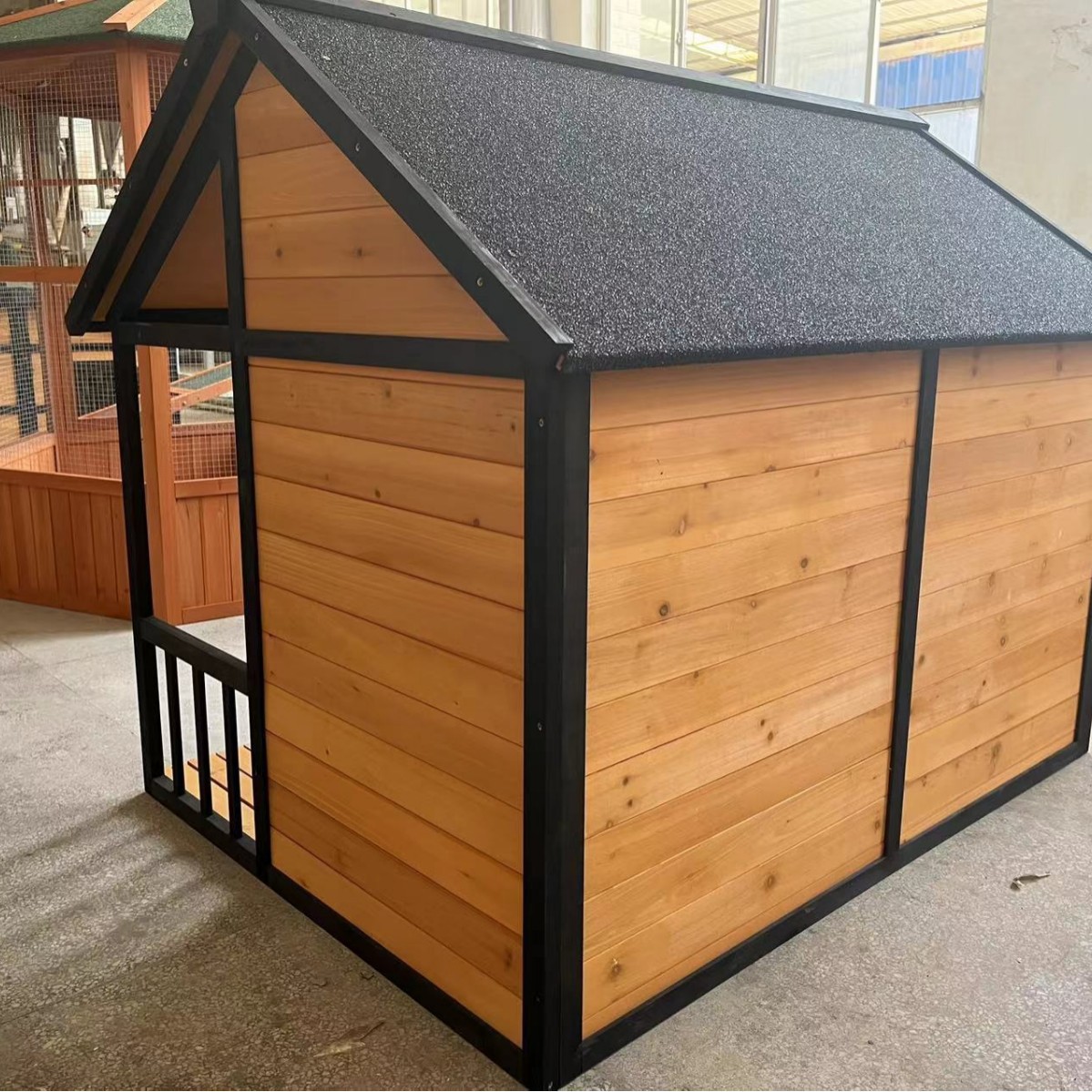 Outdoor Furniture Yellow - 노란색 단색 패턴 야외용 개집 나무