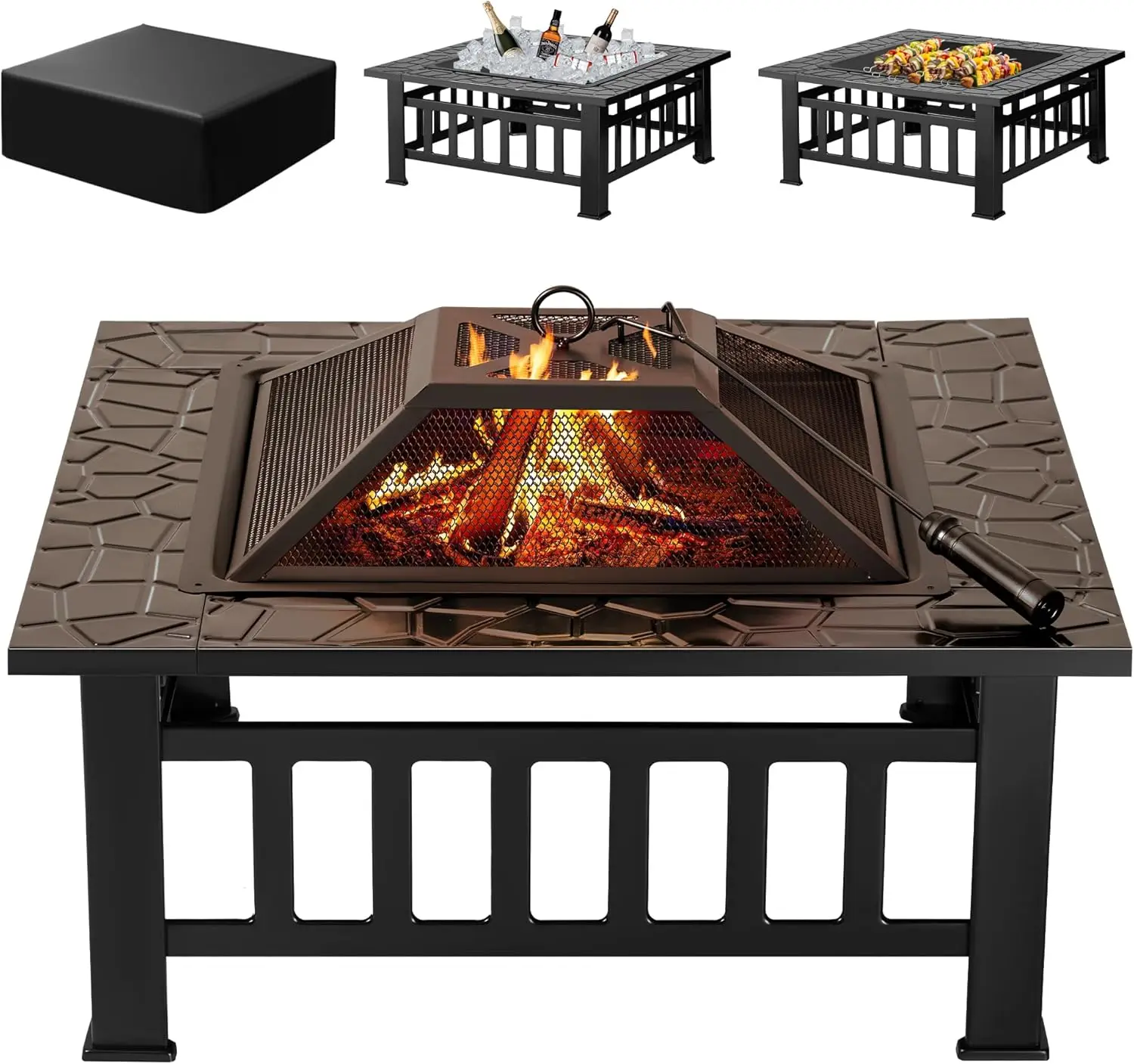 Outdoor Furniture Fire Table - 야외 화덕, 32인치 화덕 테이블 금속
