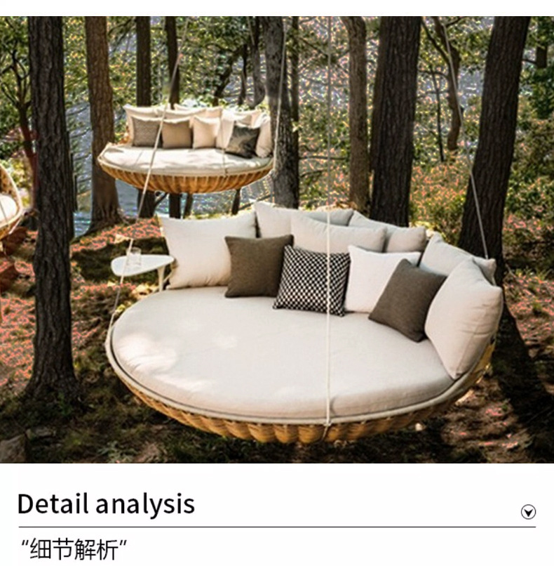 맞춤형 야외 빌라 침대 안뜰 정원 라탄 리클라이너 호텔 - Outdoor Furniture Recliner Set 리뷰 및 가격