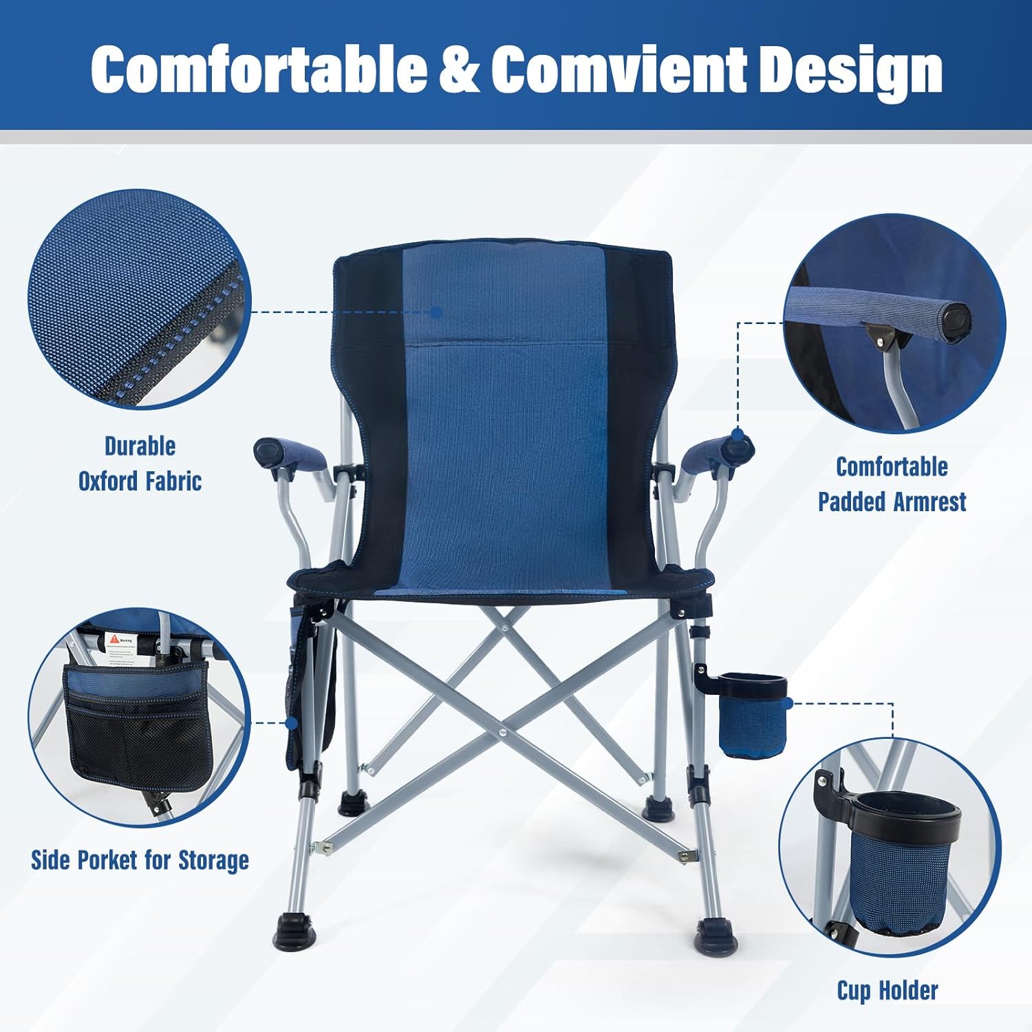 공장 도매 야외 휴대용 접이식 캠핑 의자 컵홀더가 있는 - Outdoor Furniture Recliner Set 리뷰 및 가격