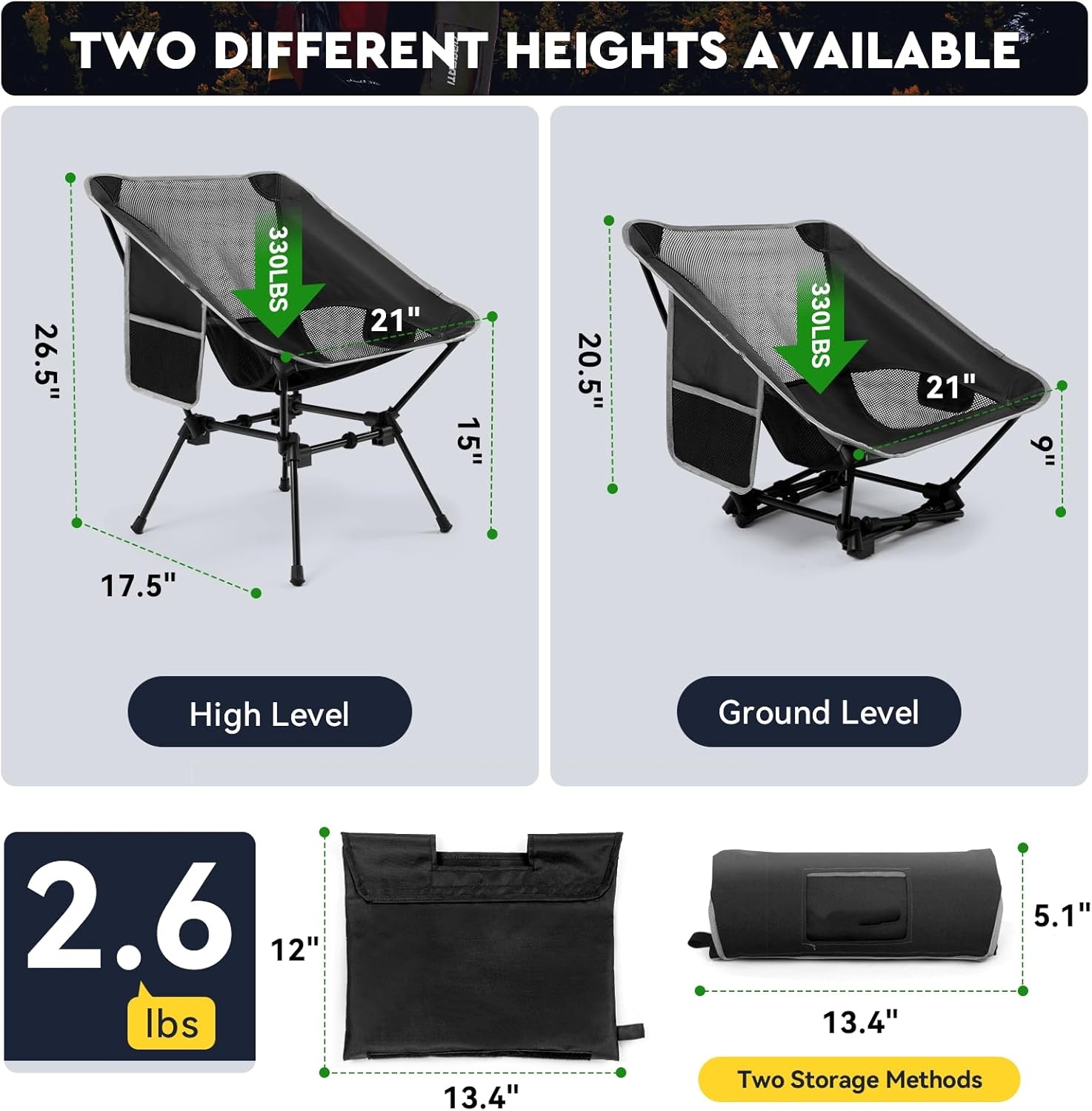 경량 캠핑 의자, 성인용 캠핑 의자, 높이 조절 가능한 - Outdoor Furniture Recliner Set 리뷰 및 가격