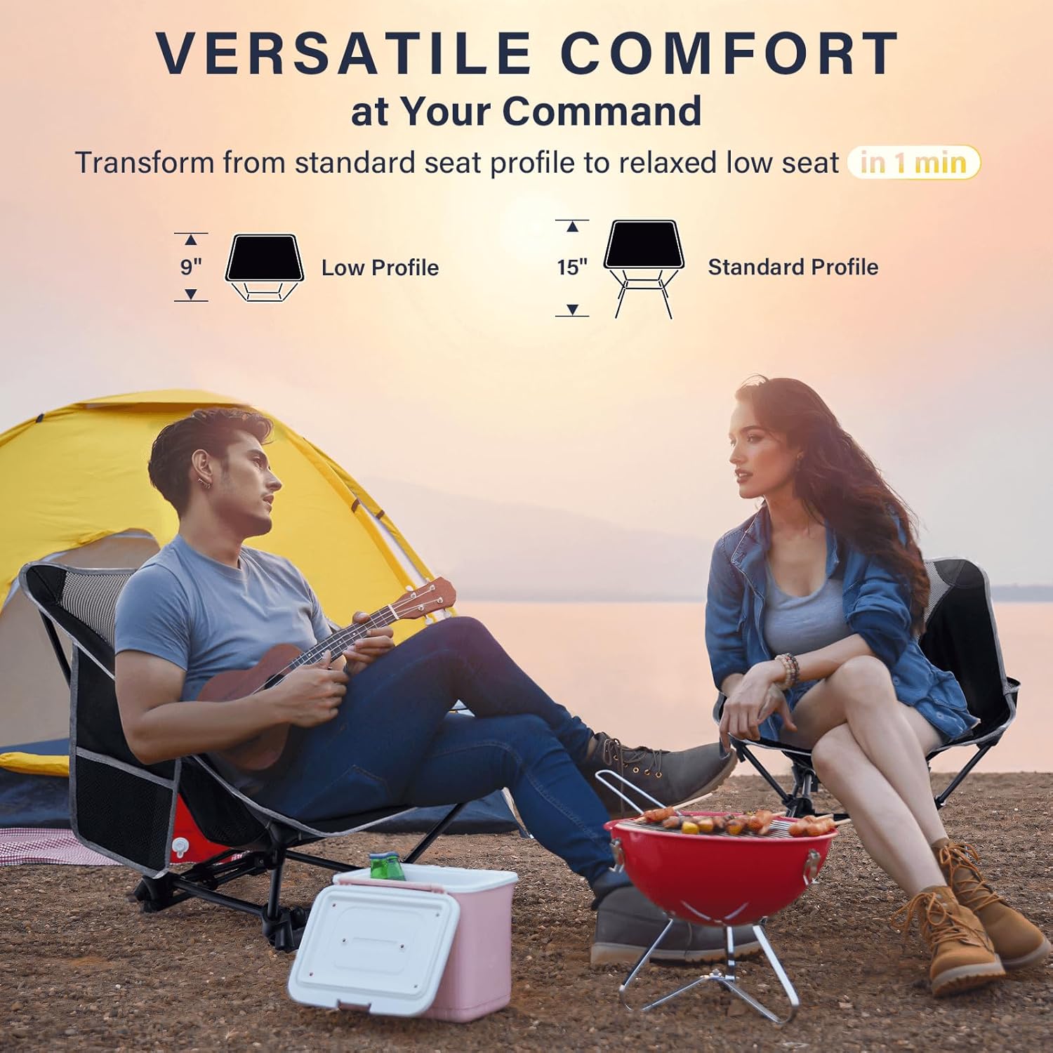 경량 캠핑 의자, 성인용 캠핑 의자, 높이 조절 가능한 - Outdoor Furniture Recliner Set 리뷰 및 가격