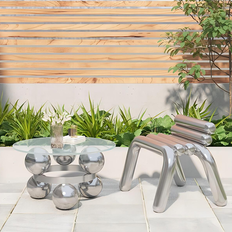 스테인레스 스틸 의자 라이트 럭셔리 크리에이티브 심플  - Outdoor Furniture Luxury 리뷰 및 가격