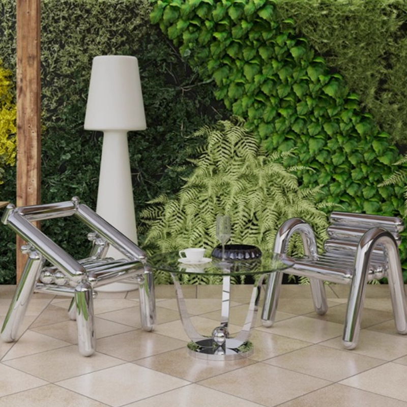 스테인레스 스틸 의자 라이트 럭셔리 크리에이티브 심플  - Outdoor Furniture Luxury 리뷰 및 가격