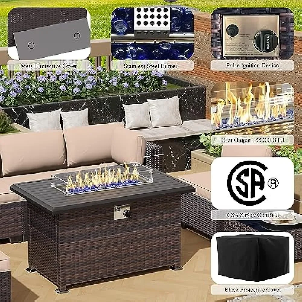 -프로판 화덕 테이블이 포함된 파티오 가구 세트, 10 - Outdoor Furniture Fire Table 리뷰 및 가격