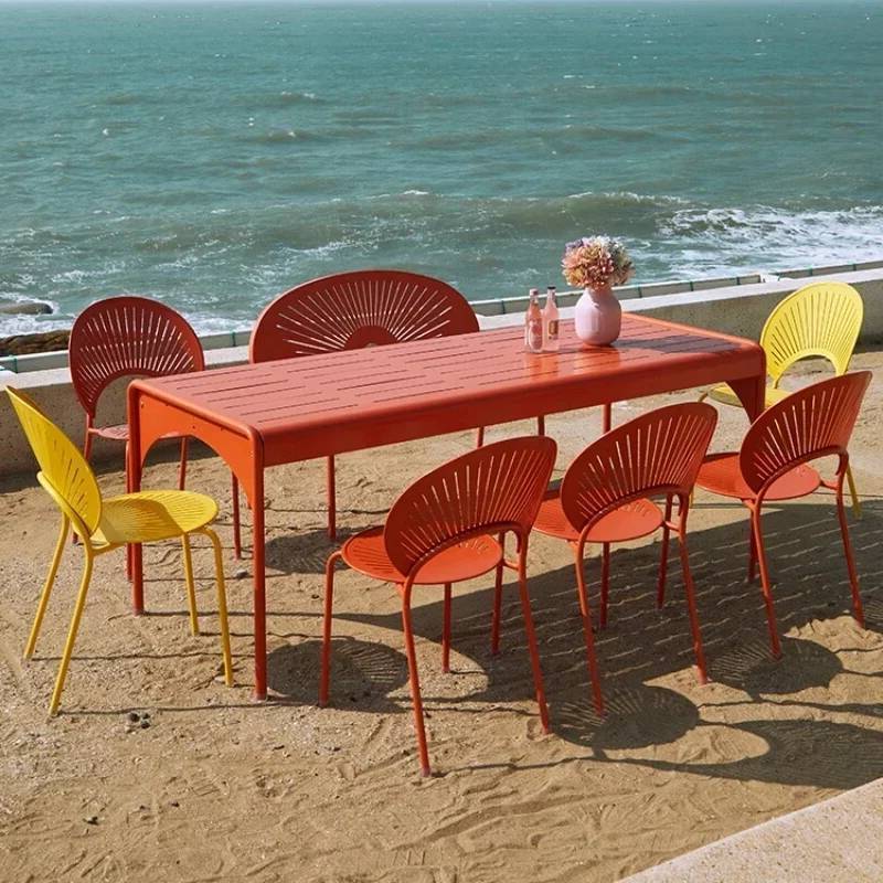 노란색 산업 바 의자 북유럽 야외 미니멀리스트 현대 높 - Outdoor Furniture Yellow 리뷰 및 가격