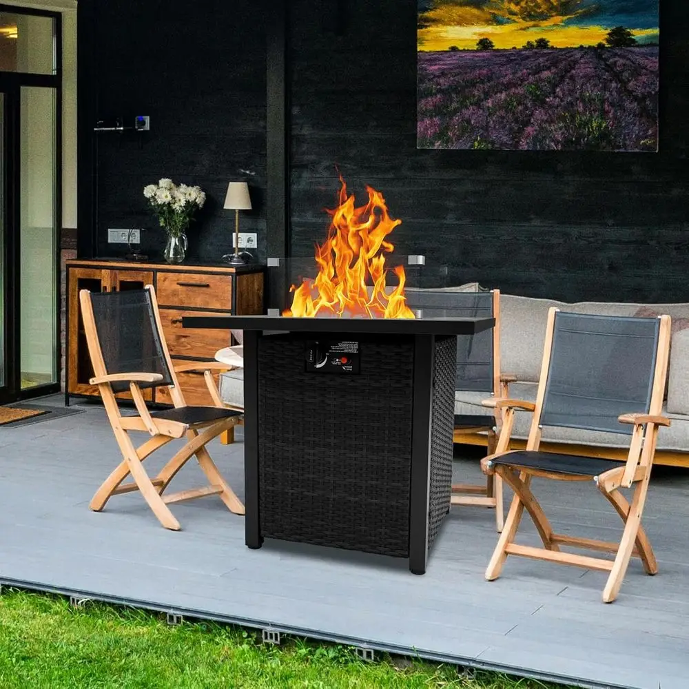 야외용 위커 가구 세트, 플러시 쿠션이 있는 라탄 섹셔 - Outdoor Furniture Fire Table 리뷰 및 가격