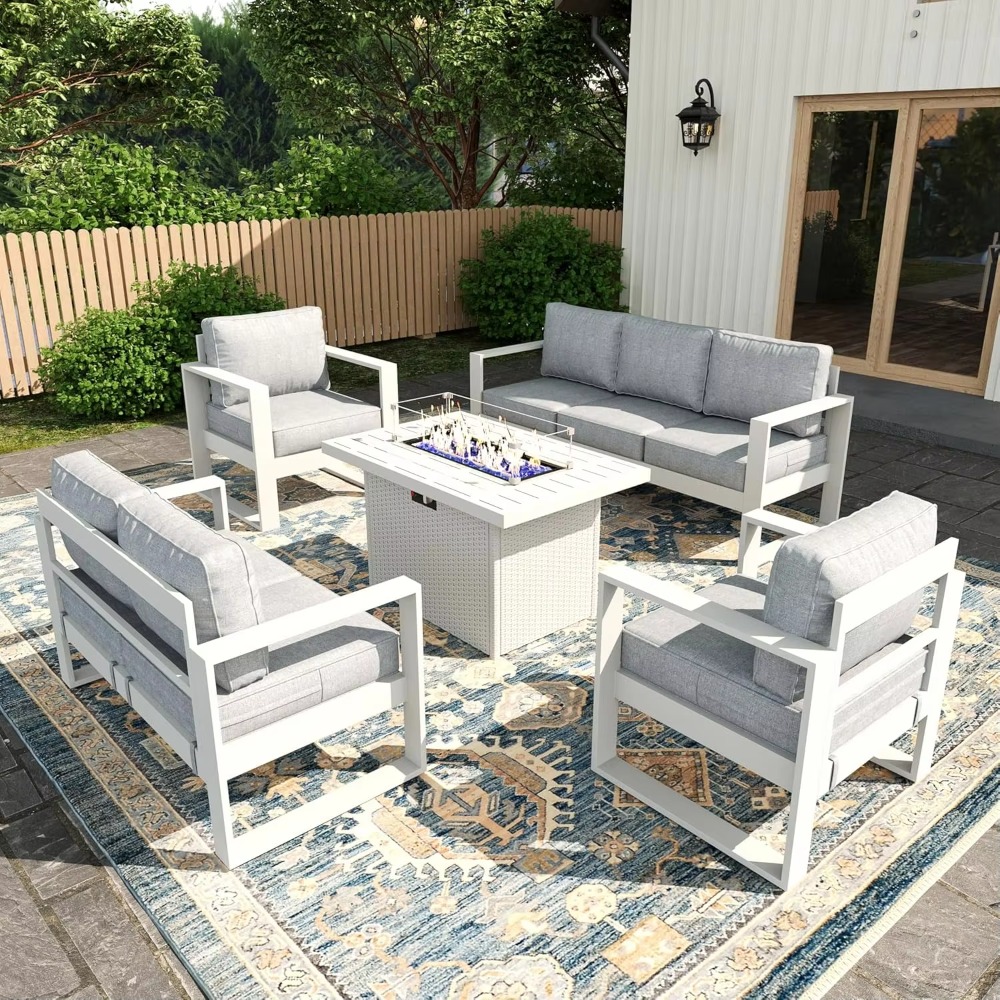 테라스 시트 세트 발코니 가구 빠른 조립 야외 대화 세 - Outdoor Furniture Fire Table 리뷰 및 가격