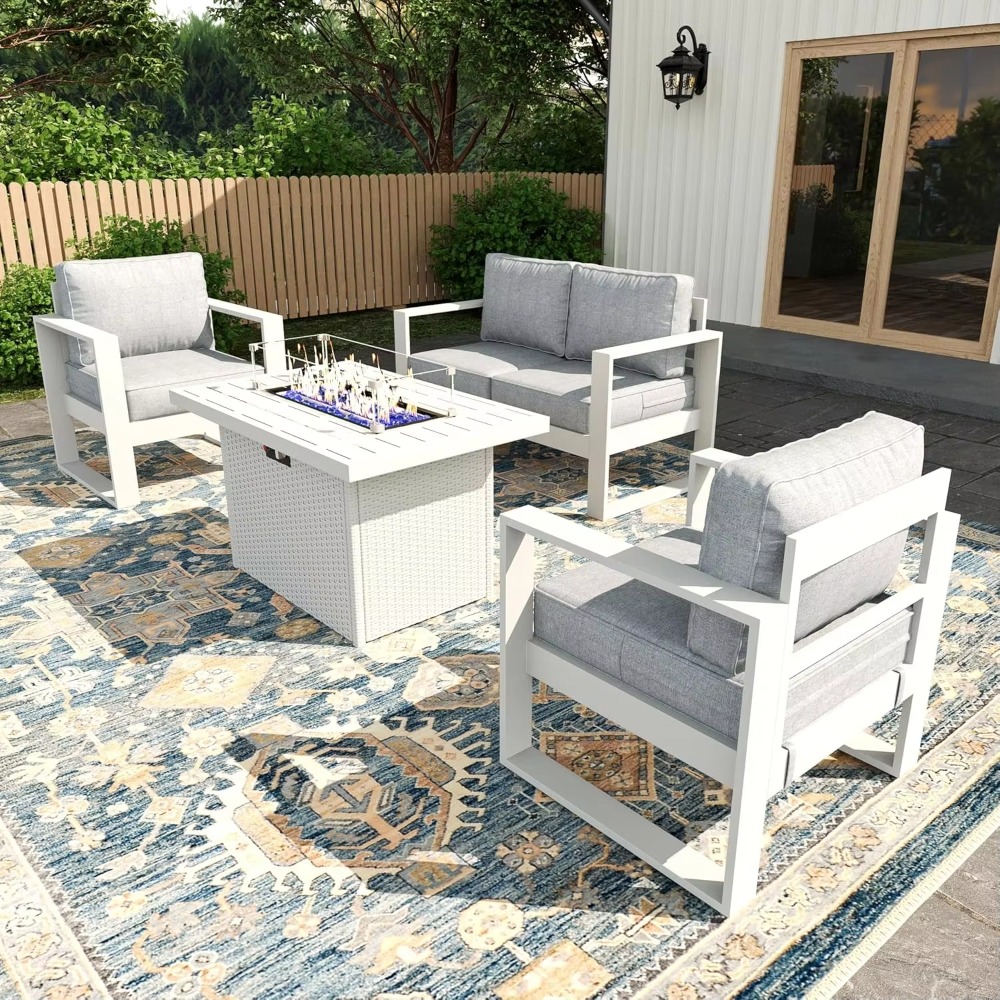 테라스 시트 세트 발코니 가구 빠른 조립 야외 대화 세 - Outdoor Furniture Fire Table 리뷰 및 가격