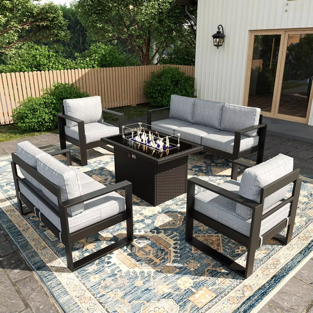 테라스 시트 세트 발코니 가구 빠른 조립 야외 대화 세 - Outdoor Furniture Fire Table 리뷰 및 가격