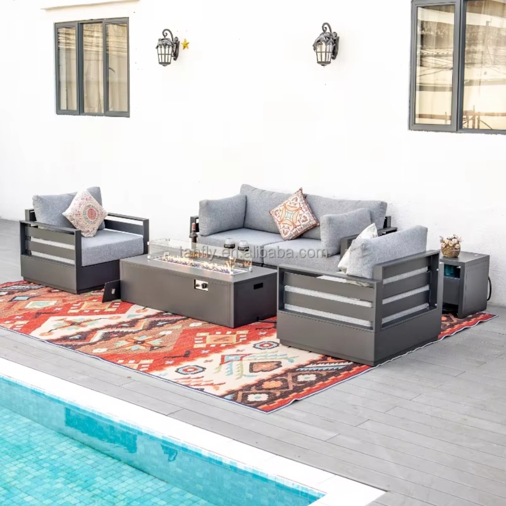 빌라 호텔 야외 가구 세트 모던 알루미늄 정원 가구 소 - Outdoor Furniture Fire Table 리뷰 및 가격