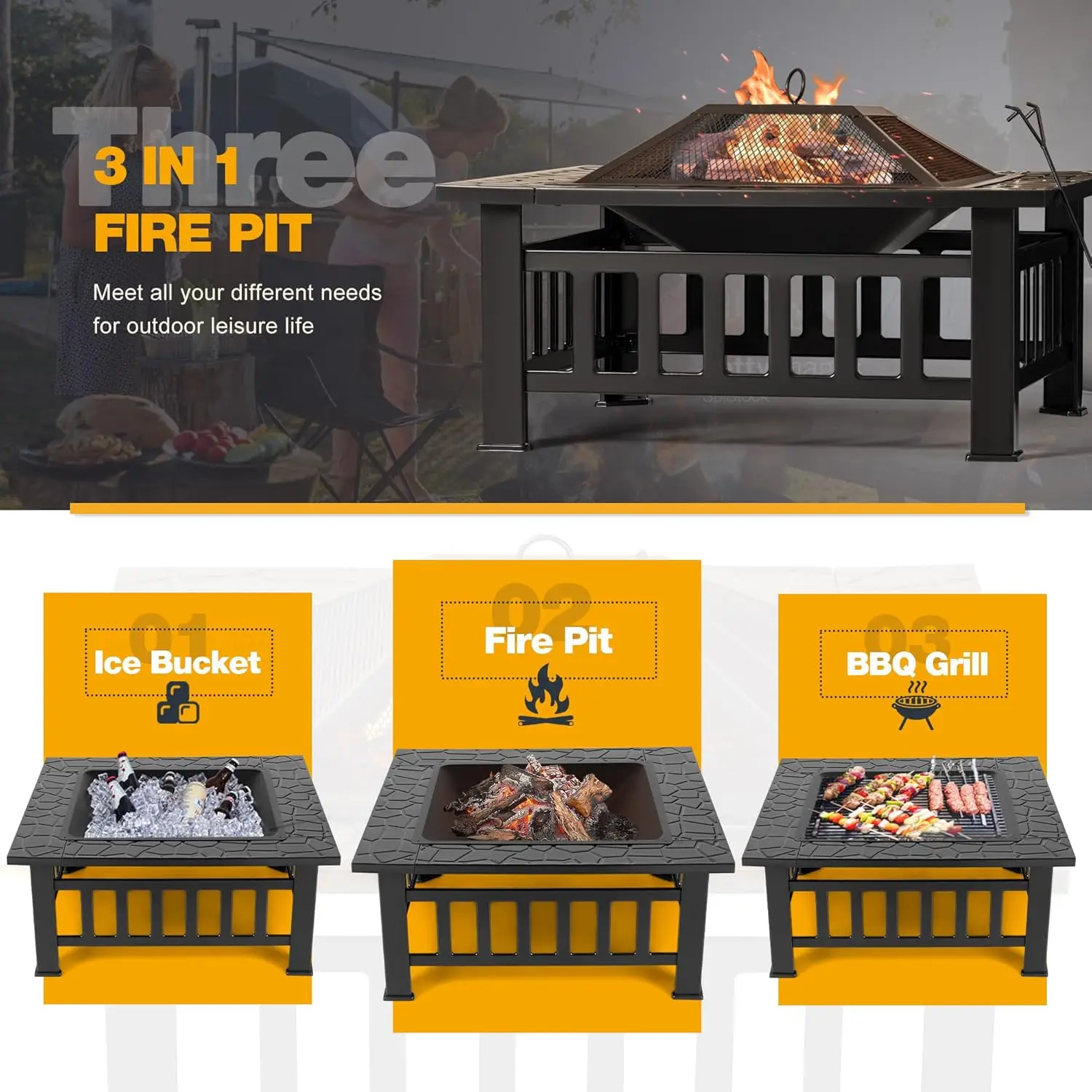 야외 화덕, 32인치 화덕 테이블 금속 야외 벽난로,  - Outdoor Furniture Fire Table 리뷰 및 가격