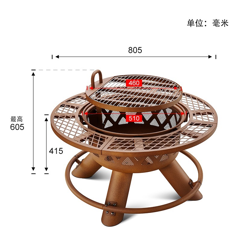 2026년형 모던 야외용 스틸 숯불 겸용 화로 & 난방 - Outdoor Furniture Fire Table 리뷰 및 가격