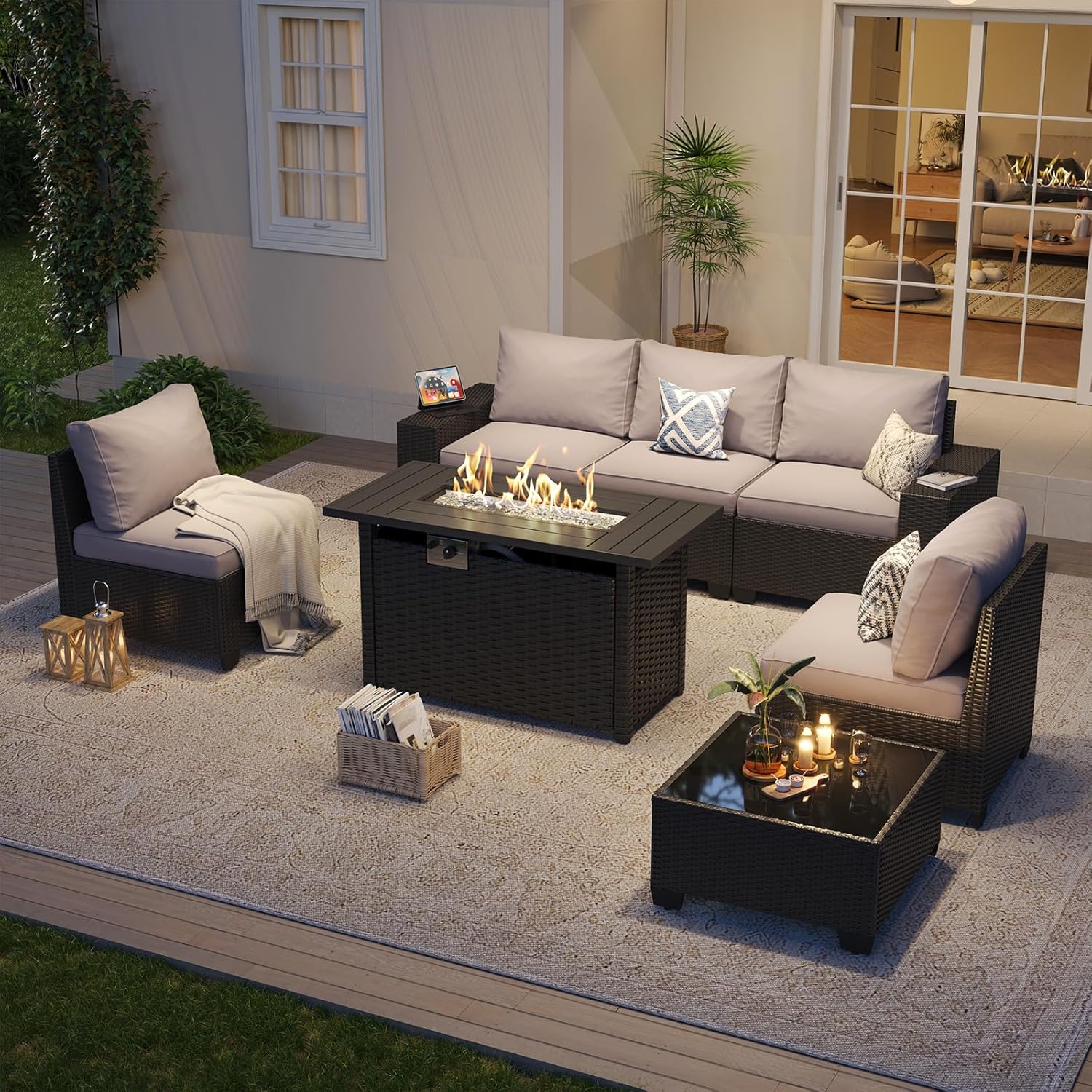 야외 파티오 가구 세트(44인치 화덕 테이블 포함),  - Outdoor Furniture Fire Table 리뷰 및 가격