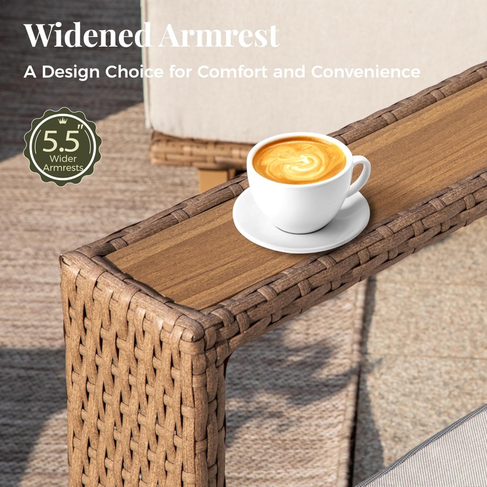 노란색 6피스 파티오 섹셔널 가구 세트 야외용 위커 소 - Outdoor Furniture Yellow 리뷰 및 가격