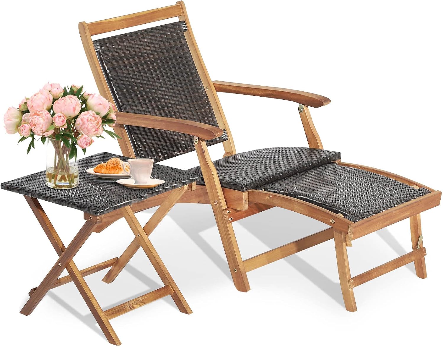 접이식 야외 파티오 라운지 의자 및 사이드 테이블 세트 - Outdoor Furniture Recliner Set 리뷰 및 가격