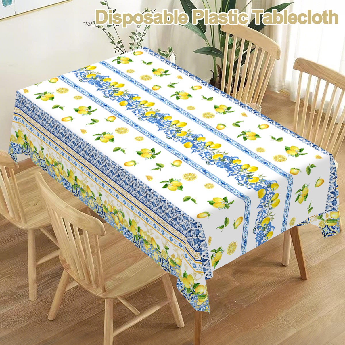 노란색 레몬 줄무늬 직사각형 일회용 식탁보 파티 테이블 - Outdoor Furniture Yellow 리뷰 및 가격