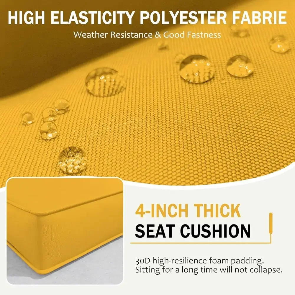 5개의 쿠션으로 구성된 야외 파티오 가구 쿠션, 4인용 - Outdoor Furniture Yellow 리뷰 및 가격