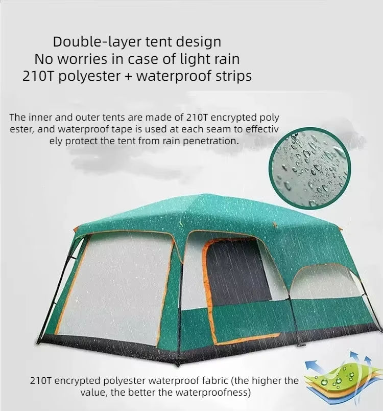 럭셔리 대형 캠핑 텐트, 2개 침실 1개 거실, 방수  - Outdoor Furniture Waterproof 리뷰 및 가격